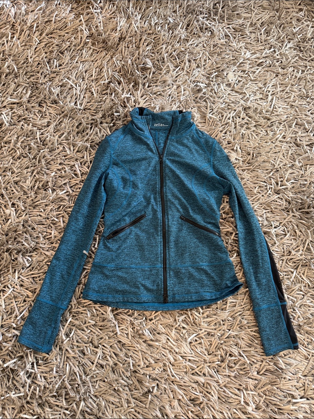 Zella Teal Full-Zip Bomber Jacket